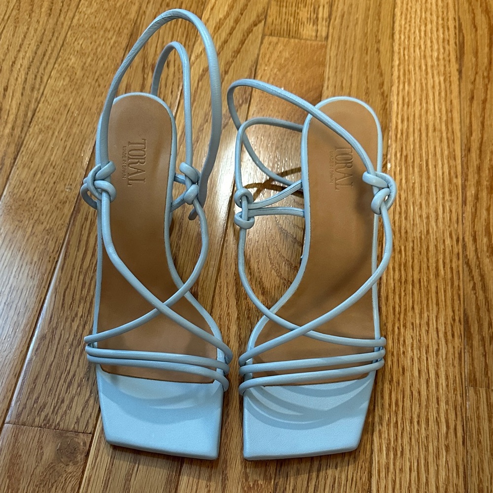 Revolve Toral Light Blue Strappy Sandals